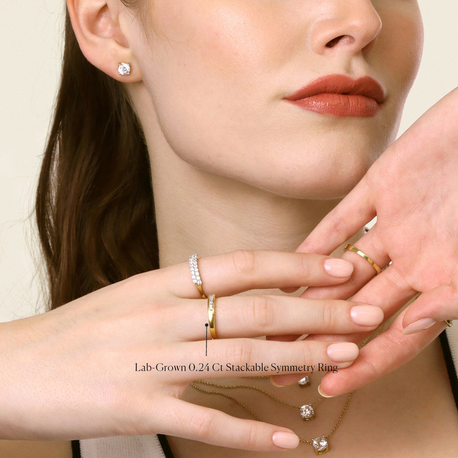 Lab-Grown 0.24 Ct Stackable Symmetry Ring