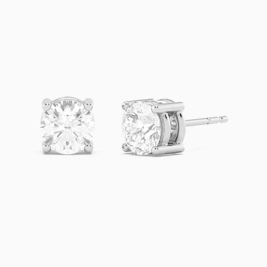 Lab-Grown 2.00 Ct Four Prong Stud Earrings
