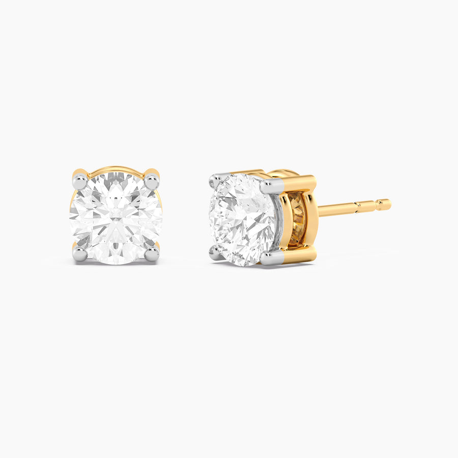 Lab-Grown 2.00 Ct Four Prong Stud Earrings