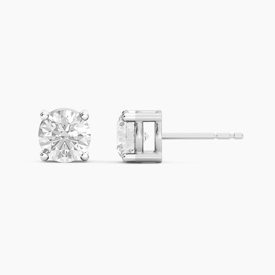 Lab-Grown 2.00 Ct Four Prong Stud Earrings