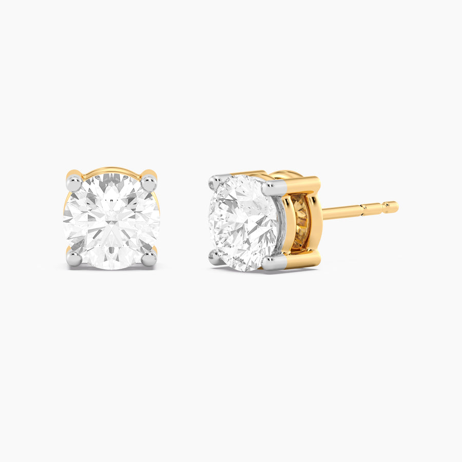 Lab-Grown 2.00 Ct Four Prong Stud Earrings