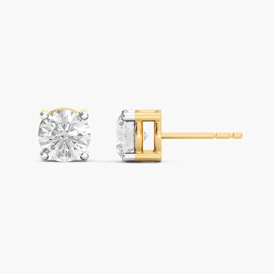 Lab-Grown 2.00 Ct Four Prong Stud Earrings