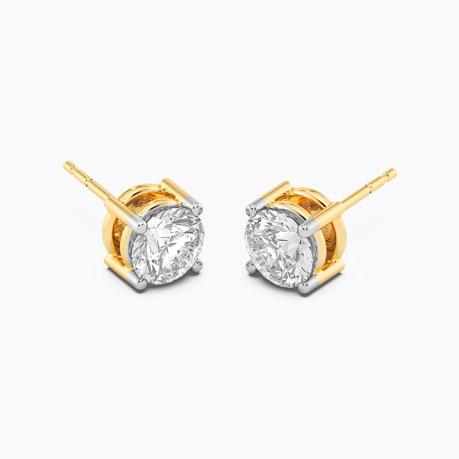 Lab-Grown 2.00 Ct Four Prong Stud Earrings