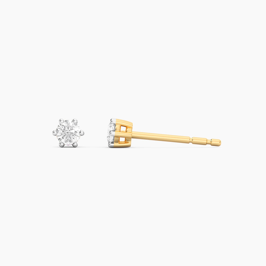 Lab-Grown 0.14 Ct Six Prong Stud Earrings