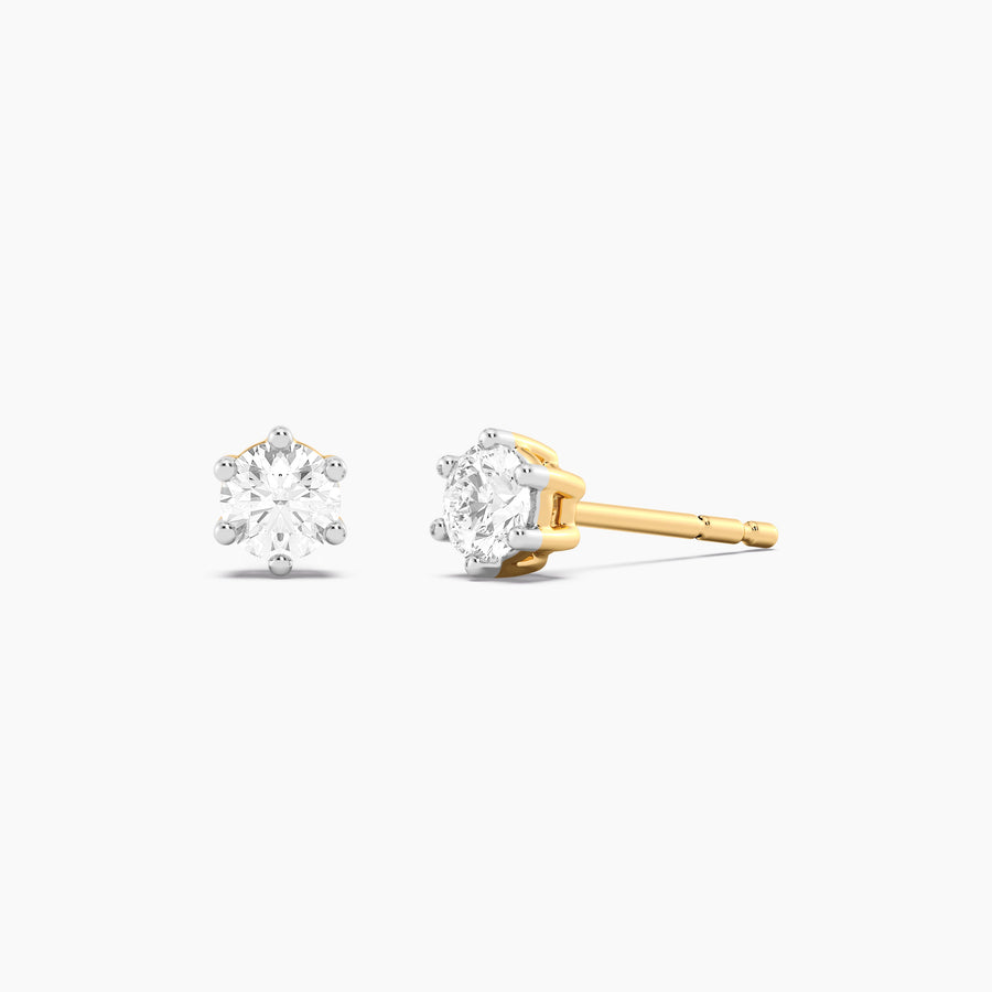Lab-Grown 0.33 Ct Six Prong Stud Earrings