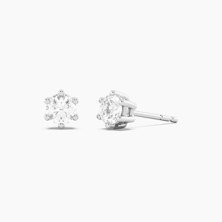 Lab-Grown 0.50 Ct Six Prong Stud Earrings