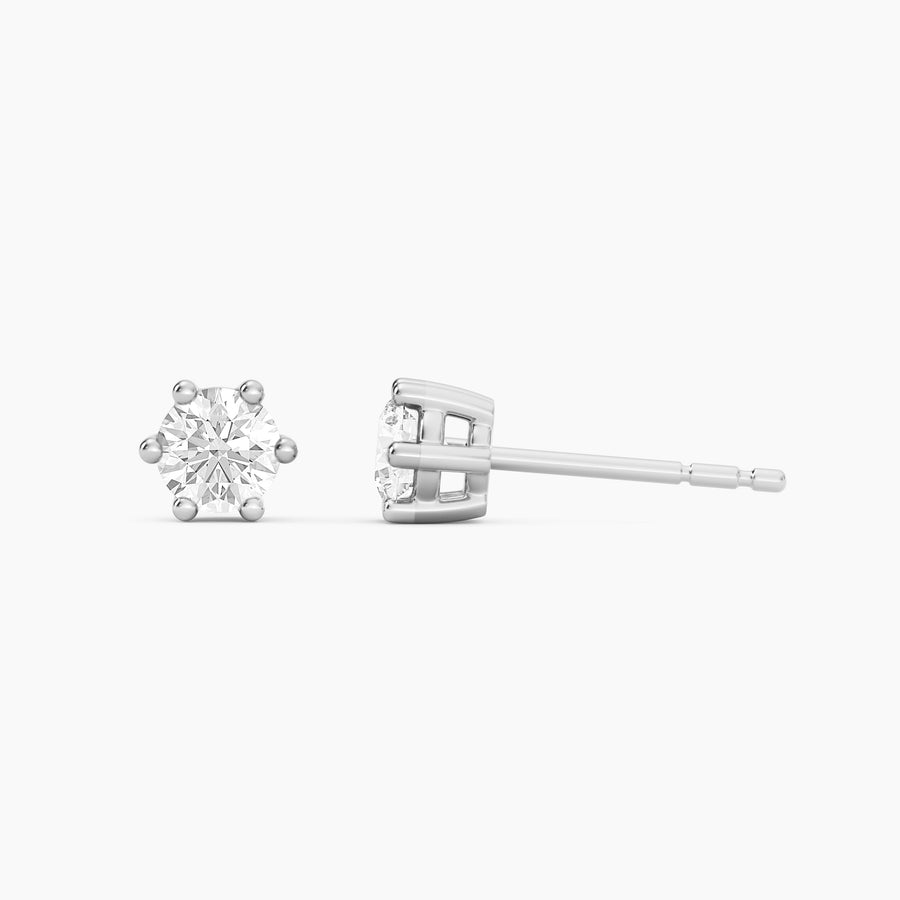 Lab-Grown 0.50 Ct Six Prong Stud Earrings