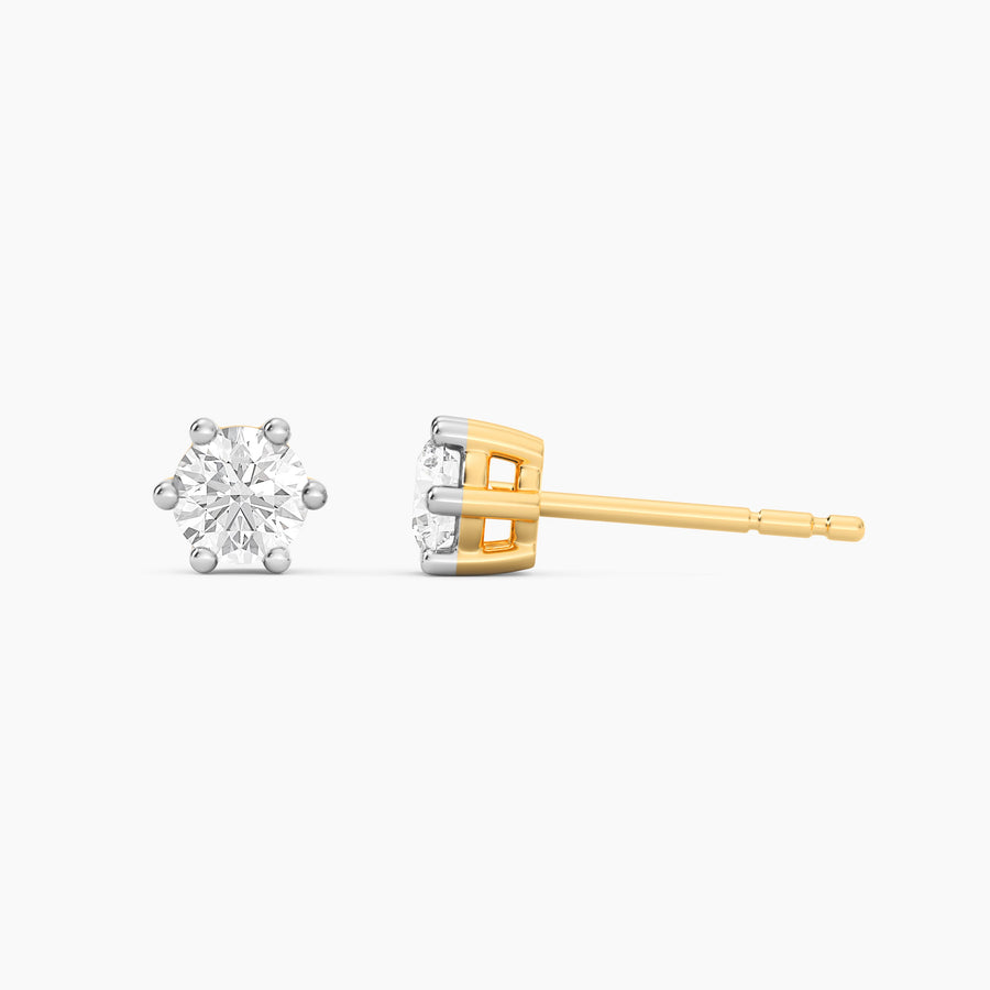 Lab-Grown 0.50 Ct Six Prong Stud Earrings