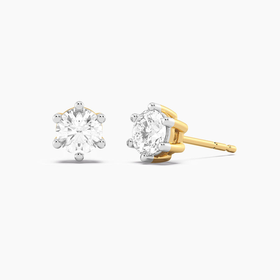 Lab-Grown 1.00 Ct Six Prong Stud Earrings