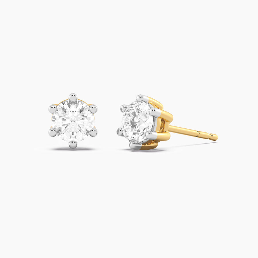 Lab-Grown 1.00 Ct Six Prong Stud Earrings