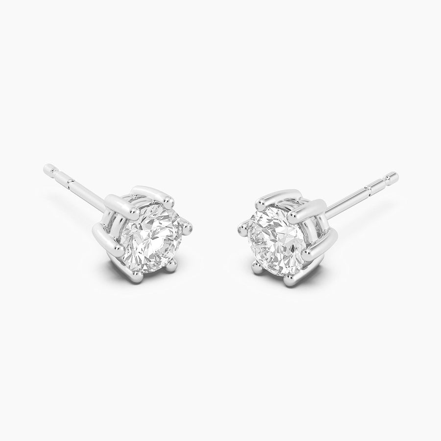 Lab-Grown 1.00 Ct Six Prong Stud Earrings