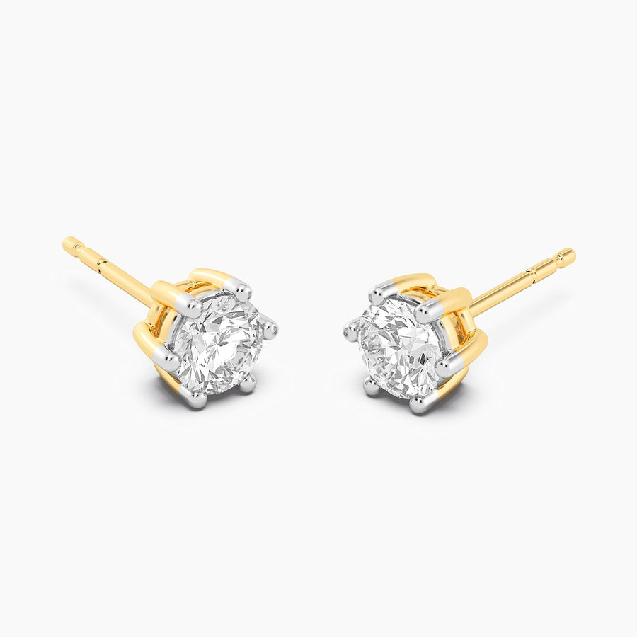 Lab-Grown 1.00 Ct Six Prong Stud Earrings