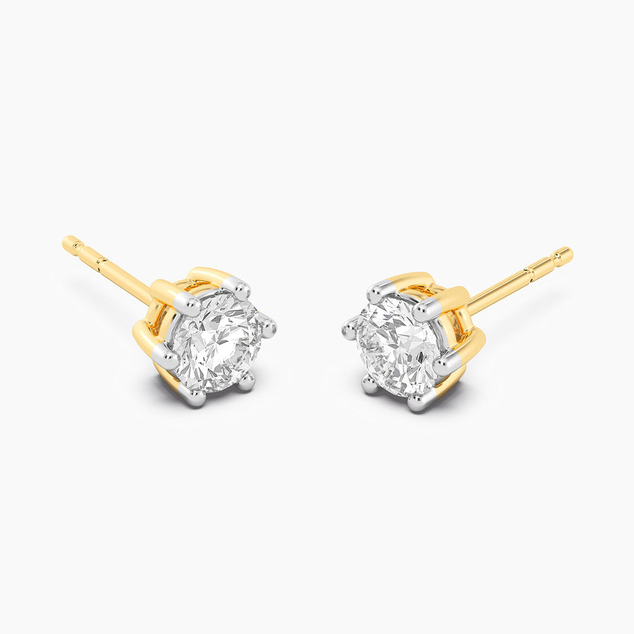Lab-Grown 1.00 Ct Six Prong Stud Earrings