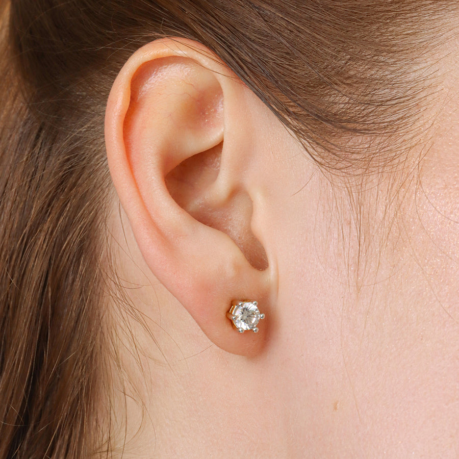 Lab-Grown 1.00 Ct Six Prong Stud Earrings
