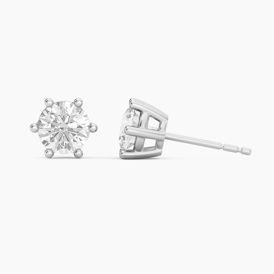 Lab-Grown 1.50 Ct Six Prong Stud Earrings