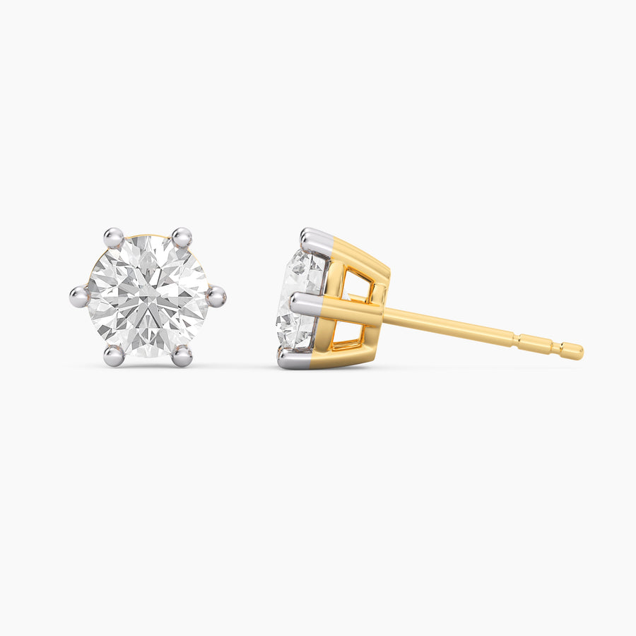 Lab-Grown 1.50 Ct Six Prong Stud Earrings