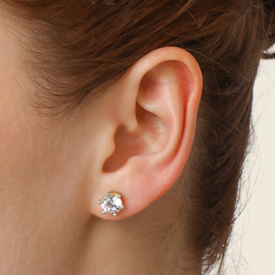 Lab-Grown 2.00 Ct Six Prong Stud Earrings