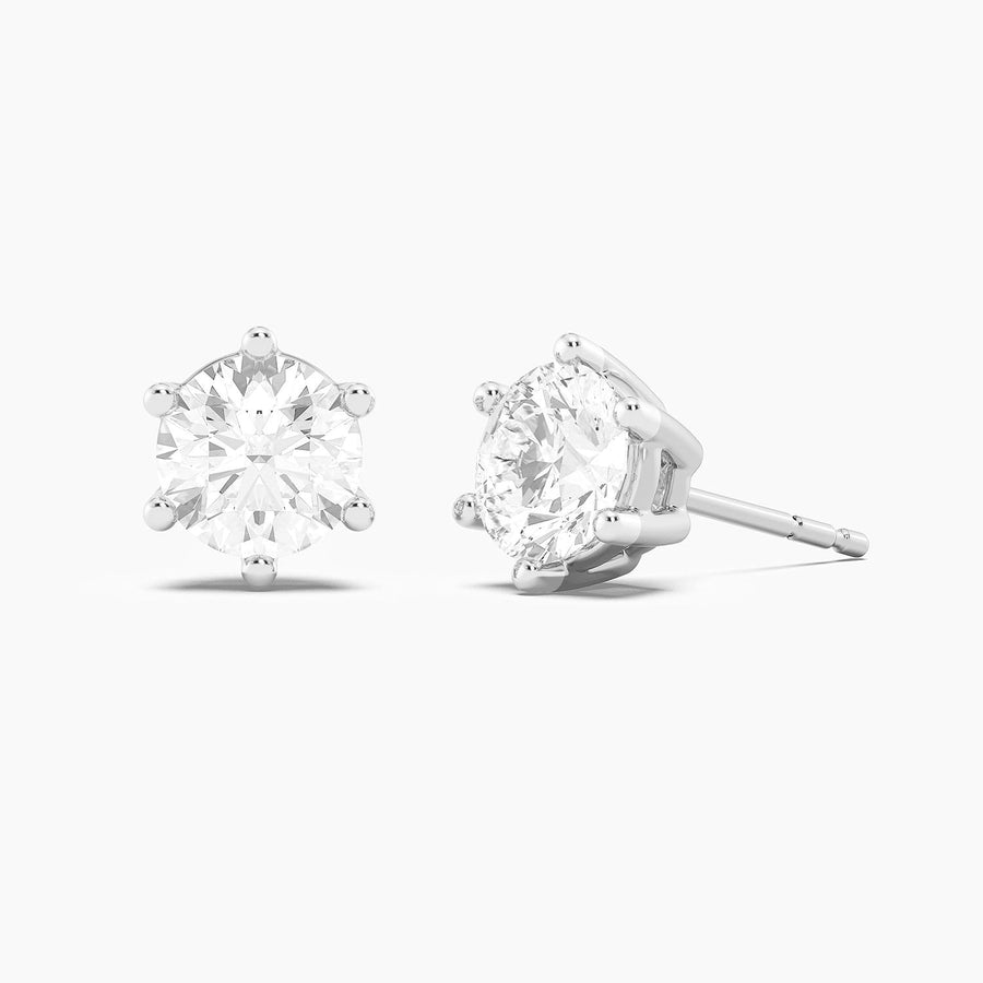 Lab-Grown 2.00 Ct Six Prong Stud Earrings