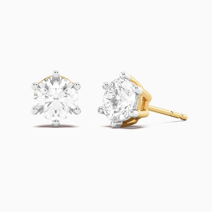 Lab-Grown 2.00 Ct Six Prong Stud Earrings