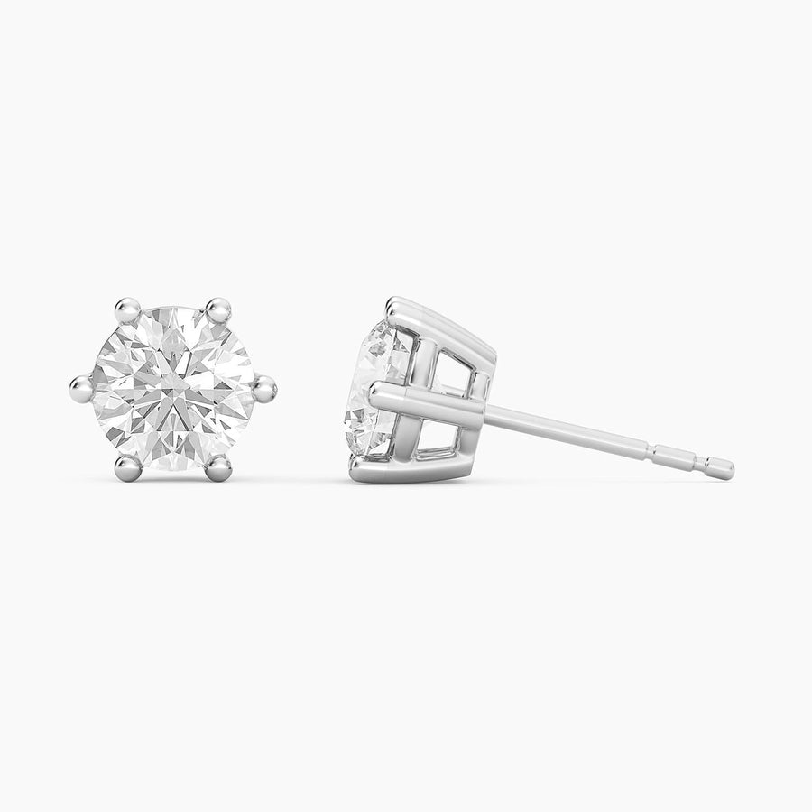 Lab-Grown 2.00 Ct Six Prong Stud Earrings
