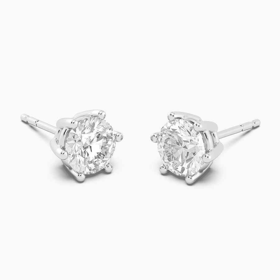 Lab-Grown 2.00 Ct Six Prong Stud Earrings