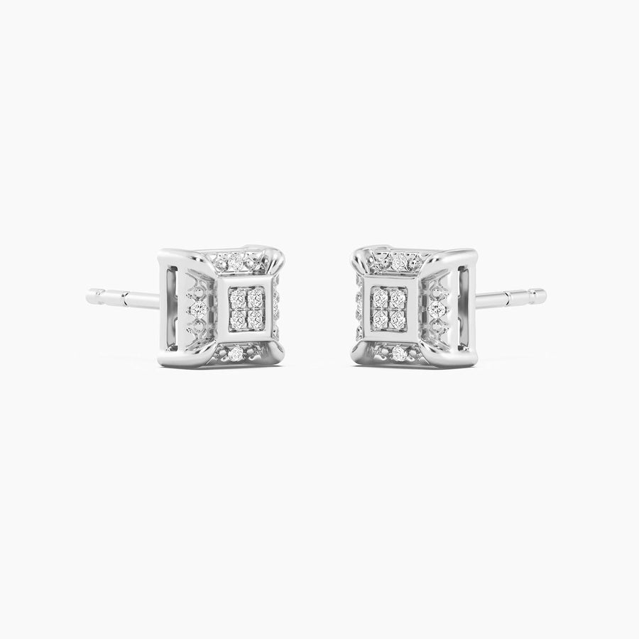 Lab-Grown Guarded Cube Stud Earrings