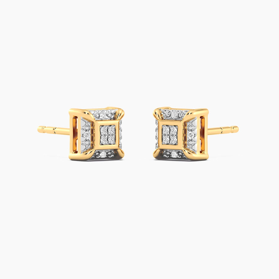 Lab-Grown Guarded Cube Stud Earrings