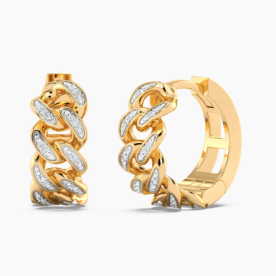 Lab-Grown Diamond Curb Hoop Earrings