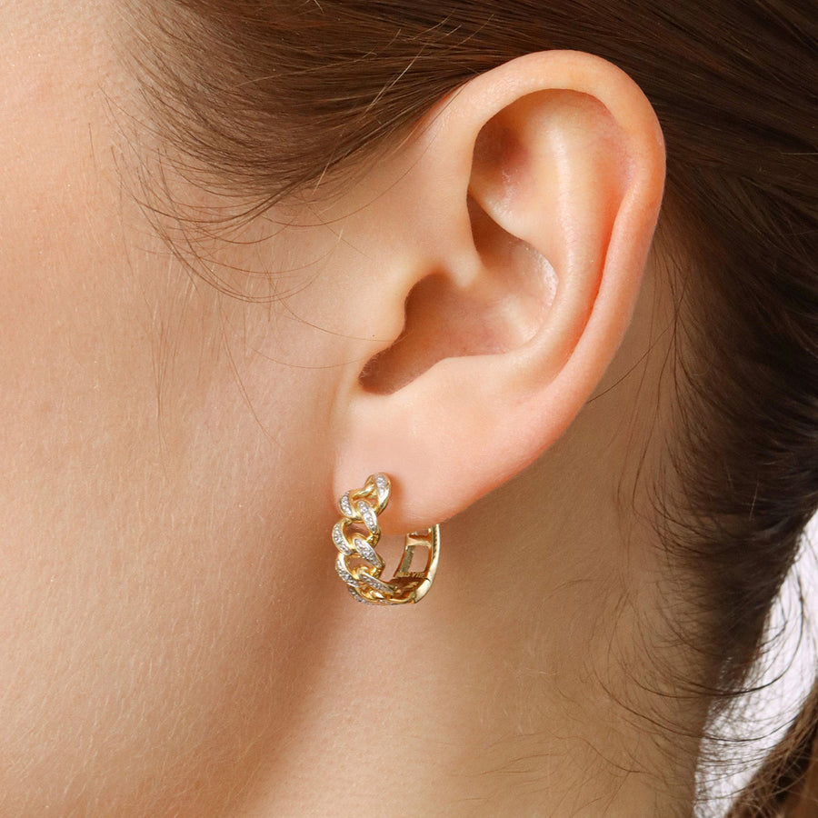 Lab-Grown Diamond Curb Hoop Earrings