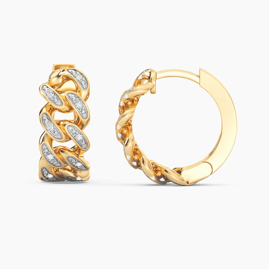 Lab-Grown Diamond Curb Hoop Earrings