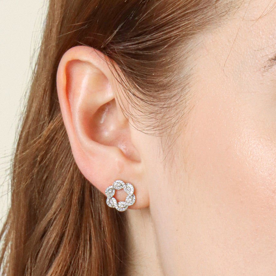 Lab-Grown Family Knot Stud Earrings