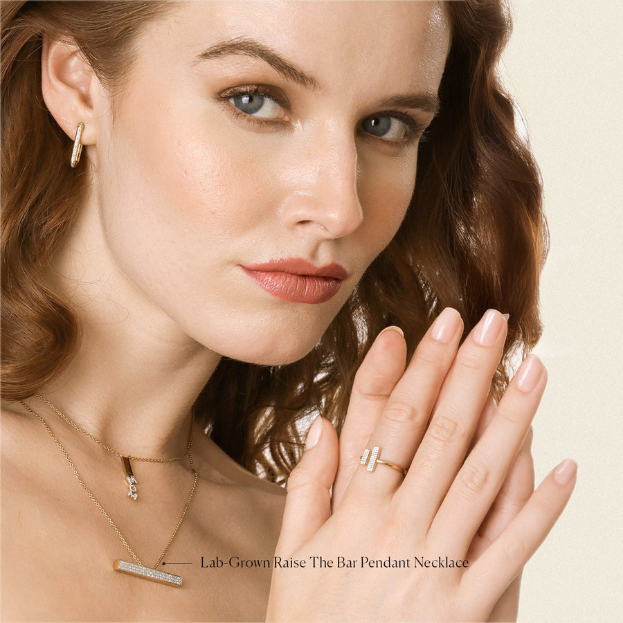 Lab-Grown Raise The Bar Pendant Necklace