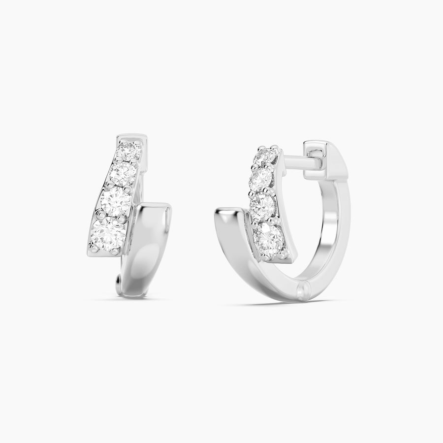 Lab-Grown Contemporary Diamond Hoop Earrings