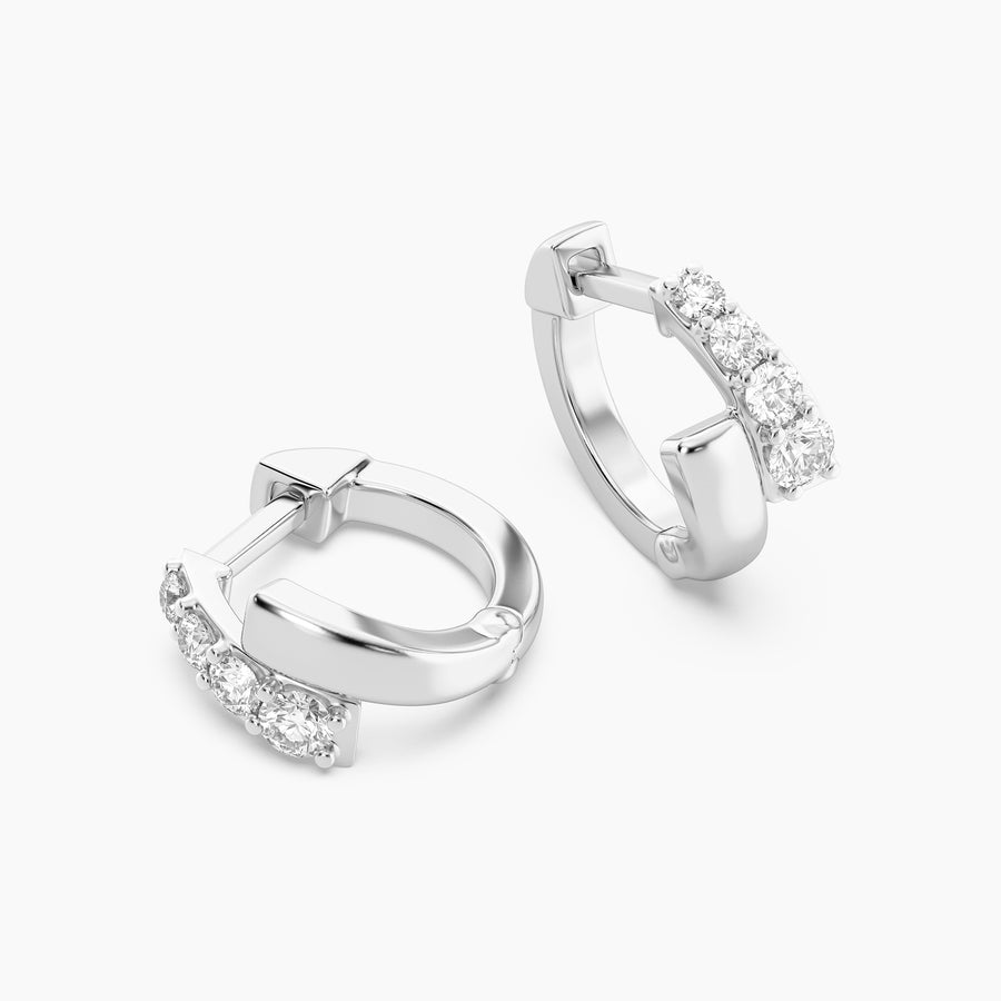 Lab-Grown Contemporary Diamond Hoop Earrings