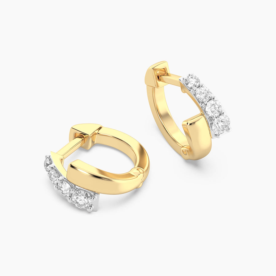 Lab-Grown Contemporary Diamond Hoop Earrings