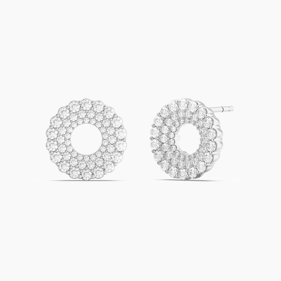 Lab-Grown Halo Pave Stud Earrings