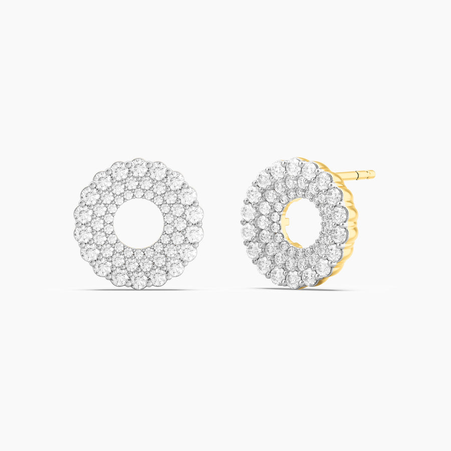 Lab-Grown Halo Pave Stud Earrings