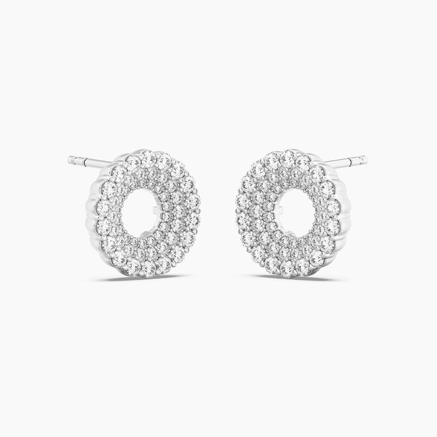 Lab-Grown Halo Pave Stud Earrings