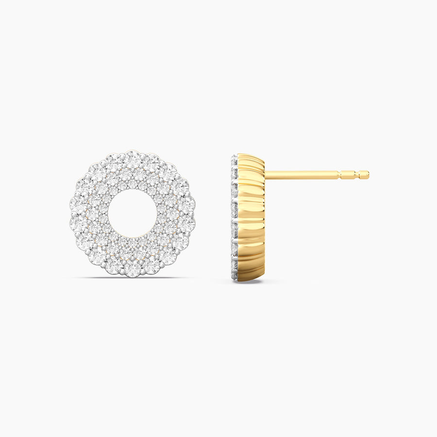 Lab-Grown Halo Pave Stud Earrings