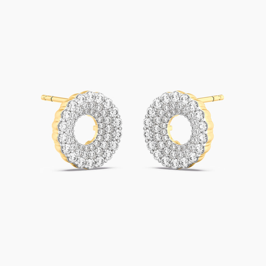 Lab-Grown Halo Pave Stud Earrings