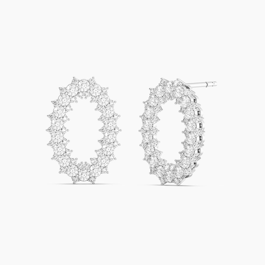 Lab-Grown Diamond Oval Halo Stud Earrings
