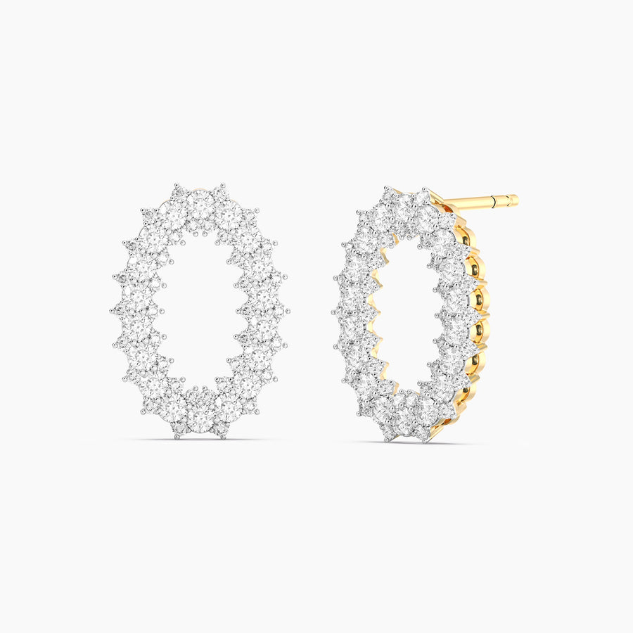 Lab-Grown Diamond Oval Halo Stud Earrings