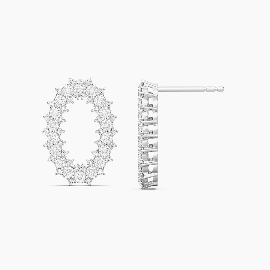 Lab-Grown Diamond Oval Halo Stud Earrings