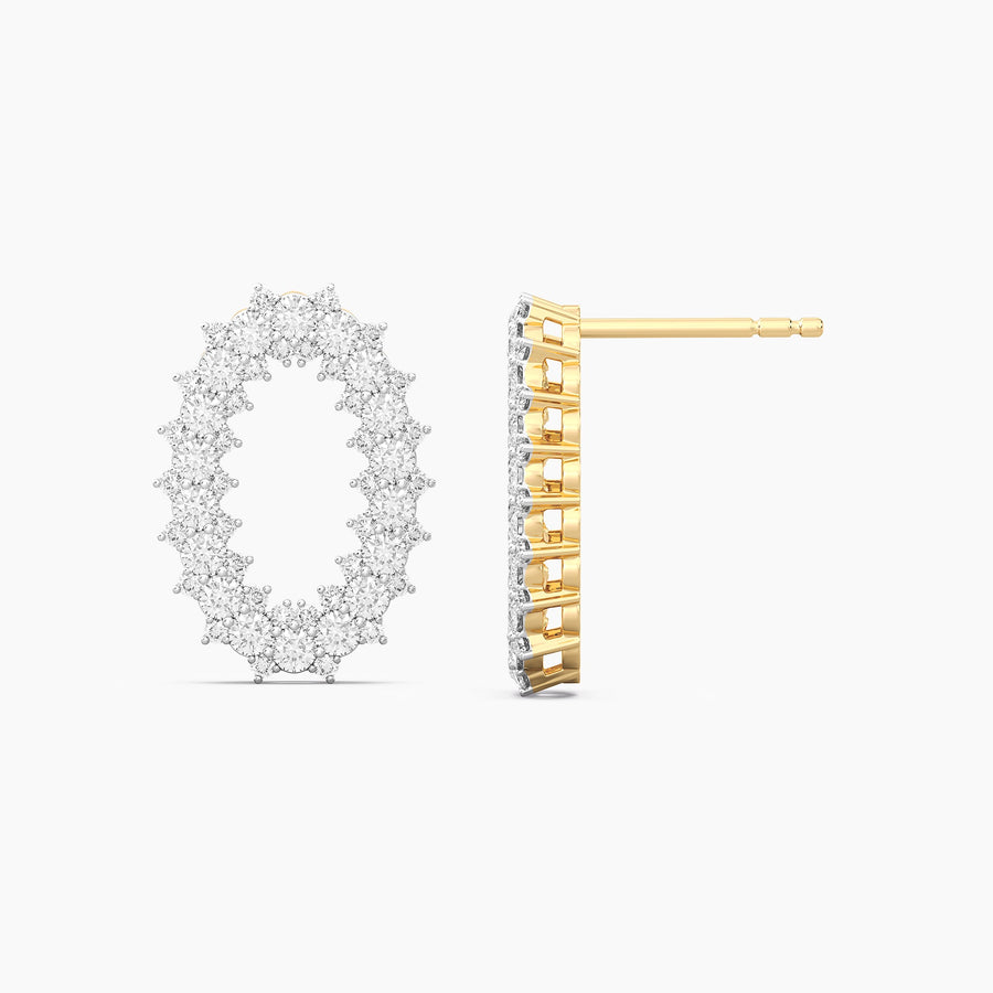 Lab-Grown Diamond Oval Halo Stud Earrings