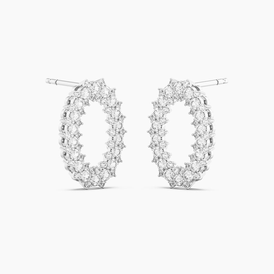 Lab-Grown Diamond Oval Halo Stud Earrings