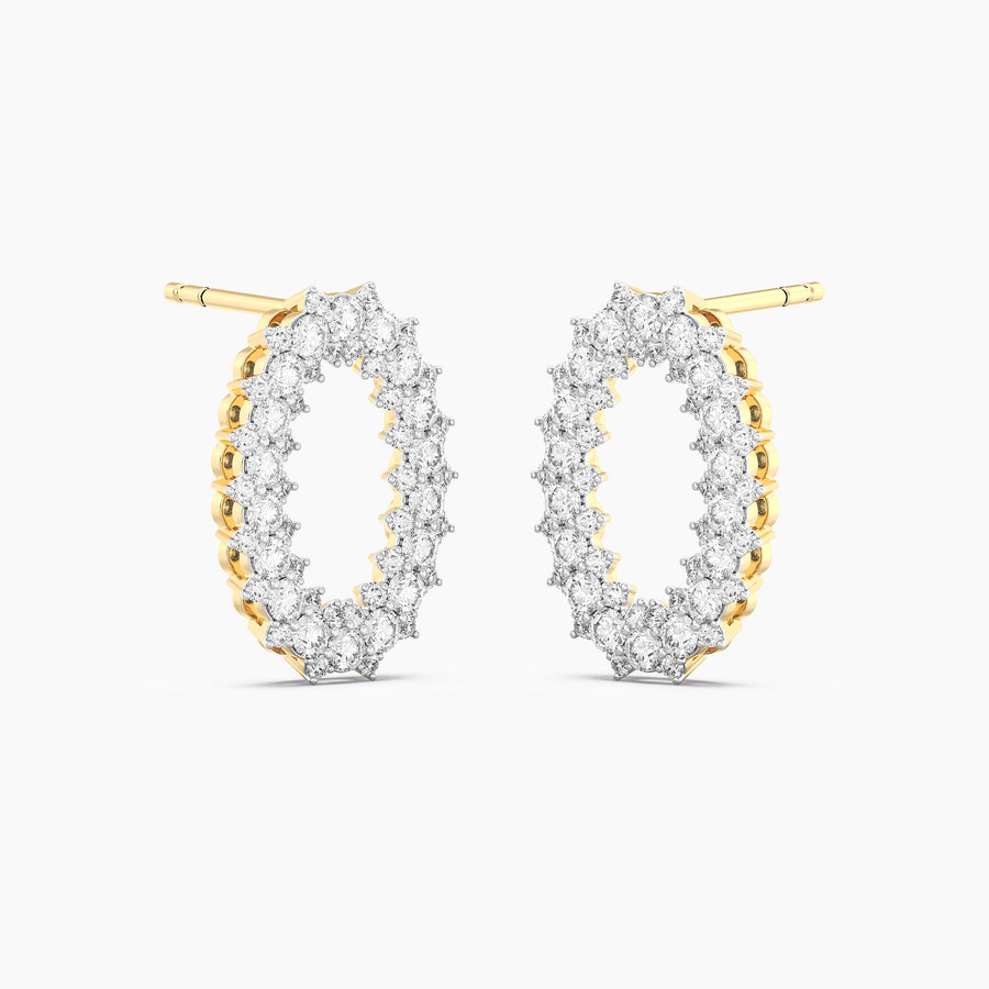 Lab-Grown Diamond Oval Halo Stud Earrings