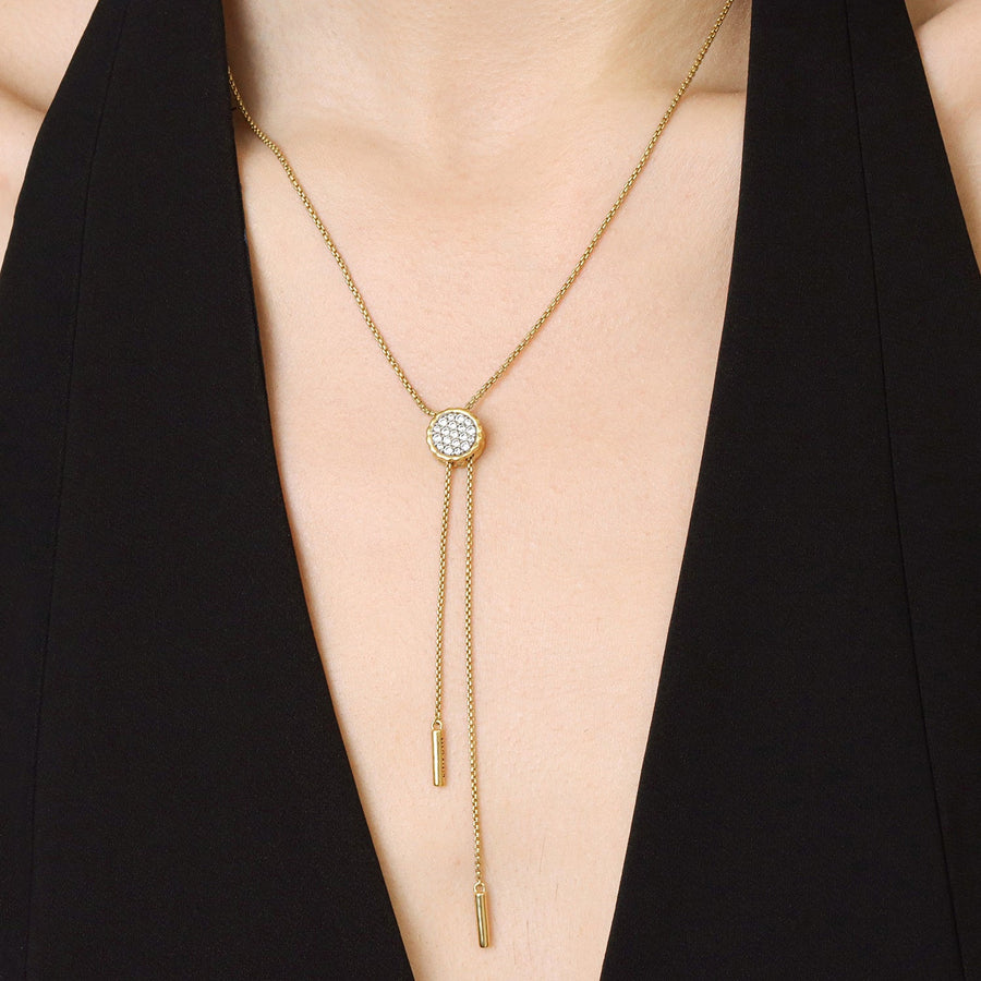 Lab-Grown Signature Circle Adjustable Bolo Necklace