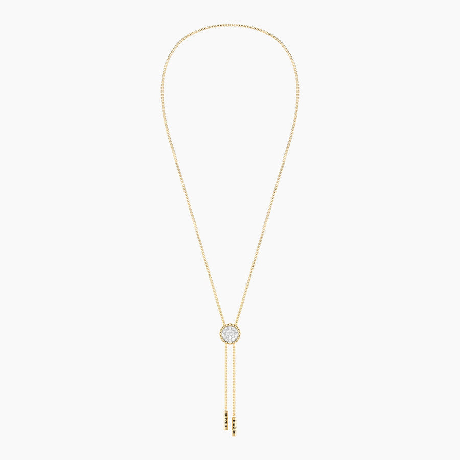 Lab-Grown Signature Circle Adjustable Bolo Necklace
