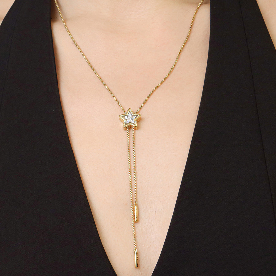 Lab-Grown Signature Star Adjustable Bolo Necklace