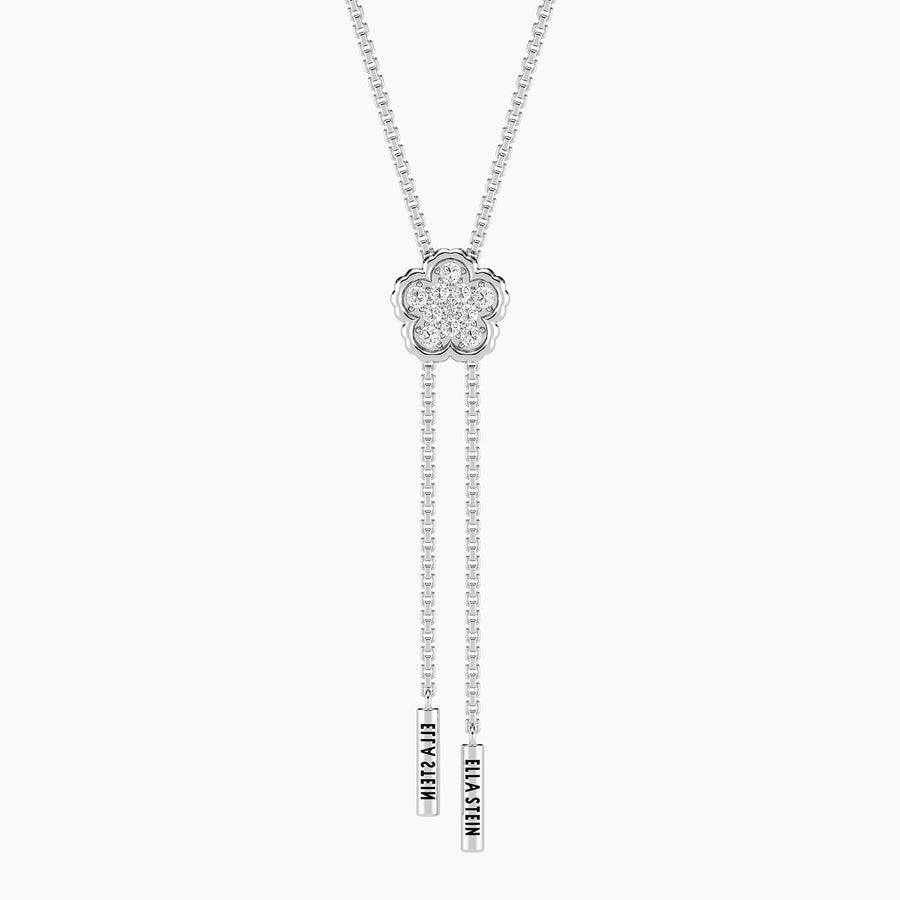 Lab-Grown Signature Flower Adjustable Bolo  Necklace